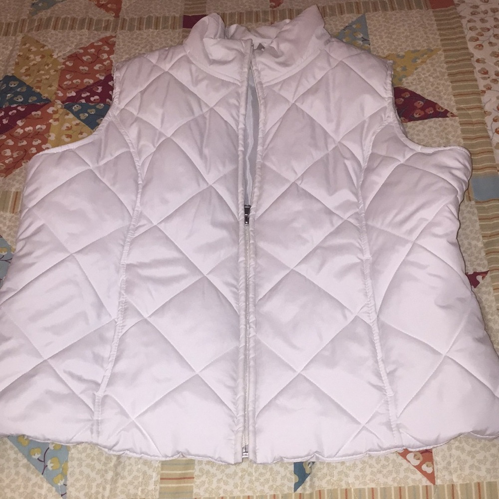 White puffy vest